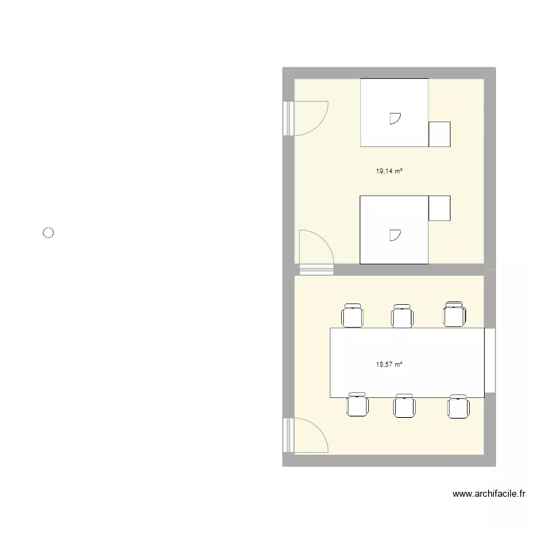 Bureau A et B. Plan de 