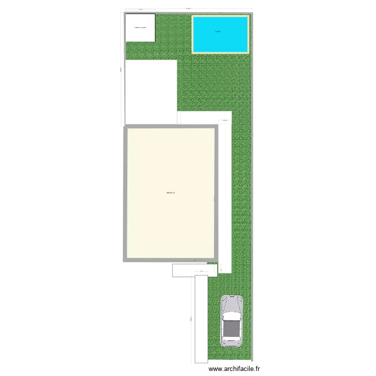 Jardin Bertrange. Plan de 1  et 70 m²