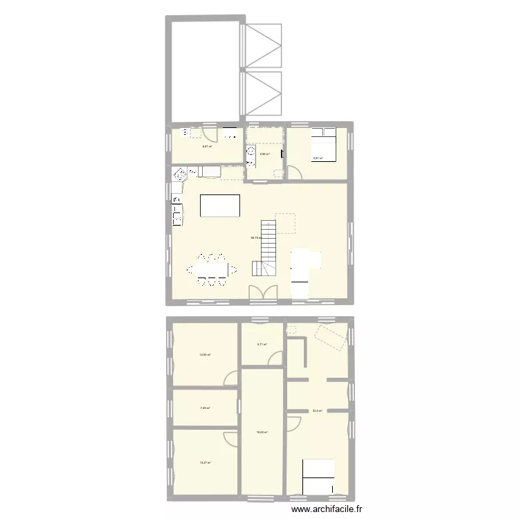 mais&ocirc;. Plan de 10  et 179 m²