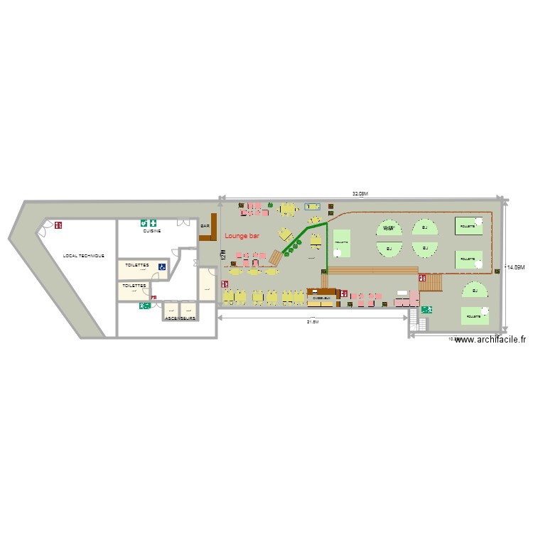 Toit terrasse projet saison 2019 2éme option. Plan de 0 pièce et 0 m2