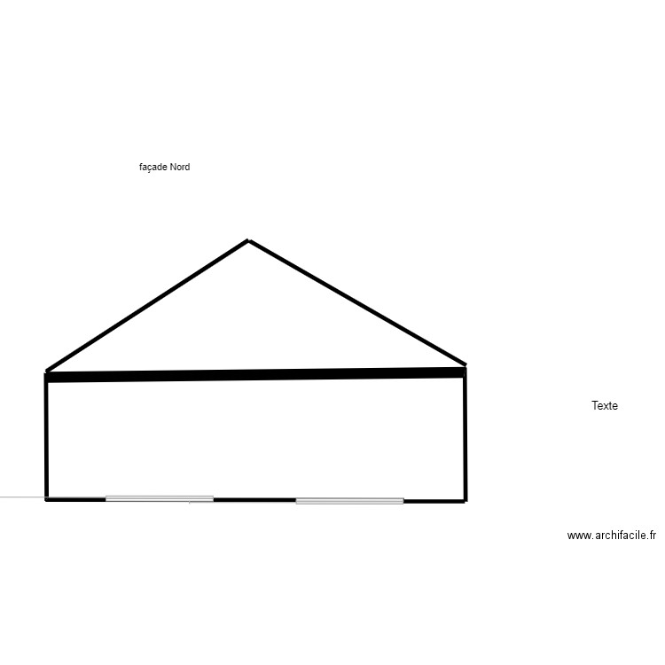 facade nord. Plan de 0 pièce et 0 m2