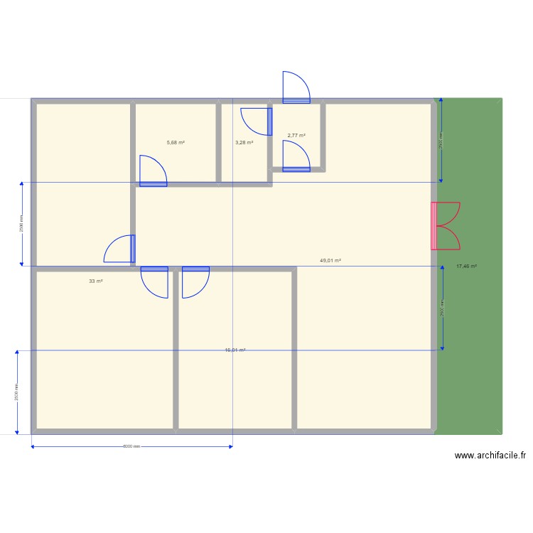 19.10.1. Plan de 7 pièces et 127 m2