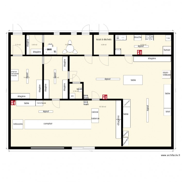 plan boucherie. Plan de 0 pièce et 0 m2