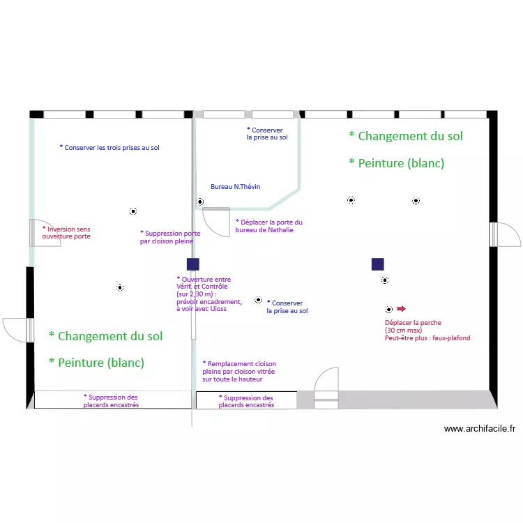 PCMA apr&egrave;s travaux. Plan de 