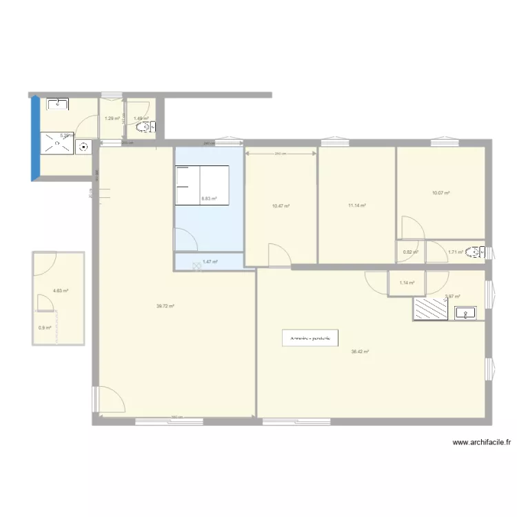 4 chambres salle bain exterieur. Plan de 4 chambres salle bain exterieur. Plan de