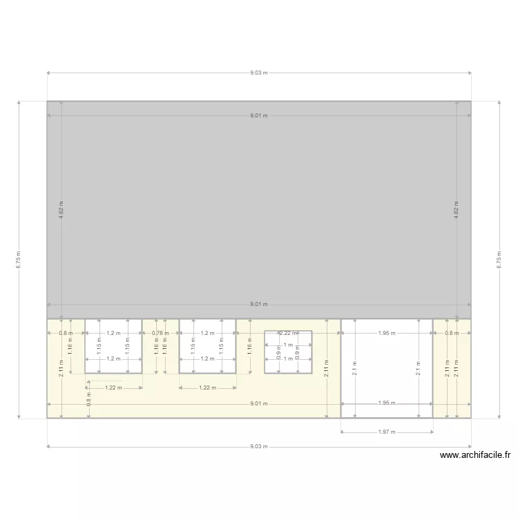 Fa&ccedil;ade ouest apr&egrave;s2. Plan de 