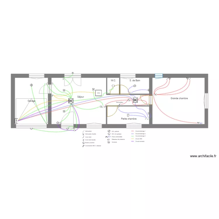 Pavillon AFPA Plan circuits éclairage VMC sonnerie. Plan de Pavillon AFPA Plan circuits éclairage VMC sonnerie. Plan de