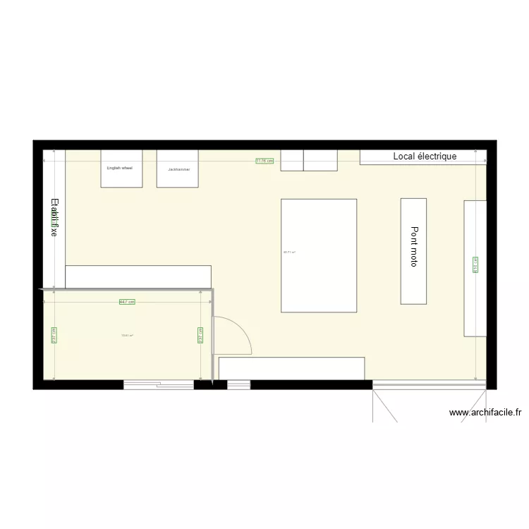 Bureau atelier 01 20 TYPE 2. Plan de 