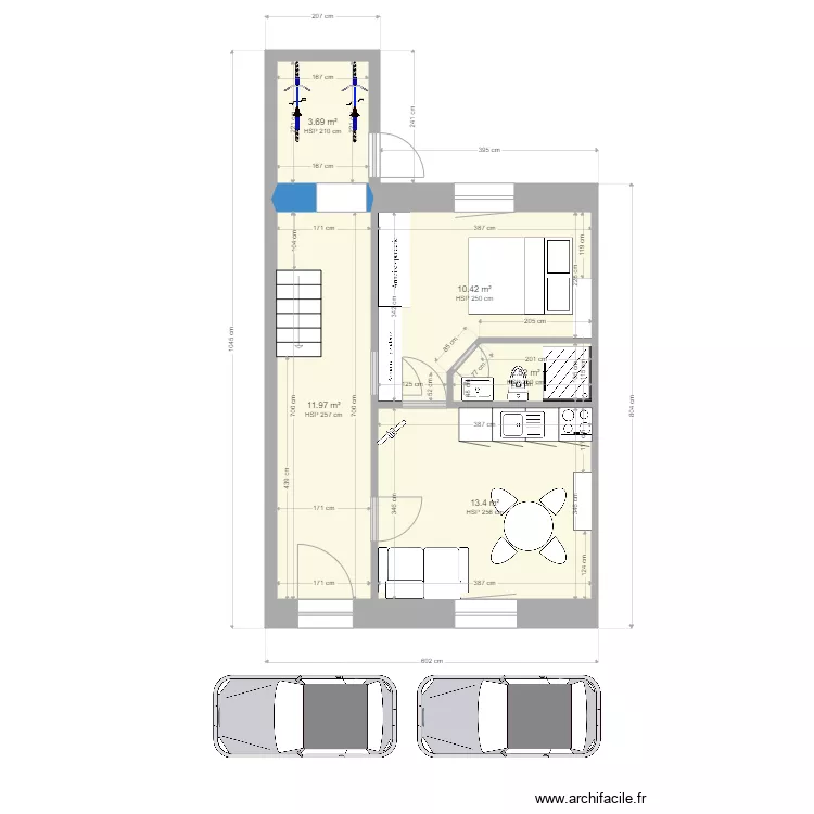 s128 rdc AMENAGE. Plan de 