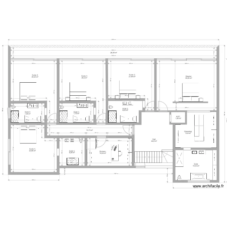 Montal&egrave;gre v1. Plan de 