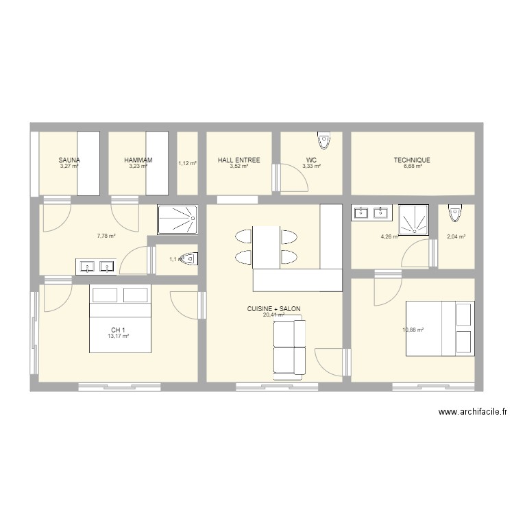 Maison Tom. Plan de 0 pièce et 0 m2