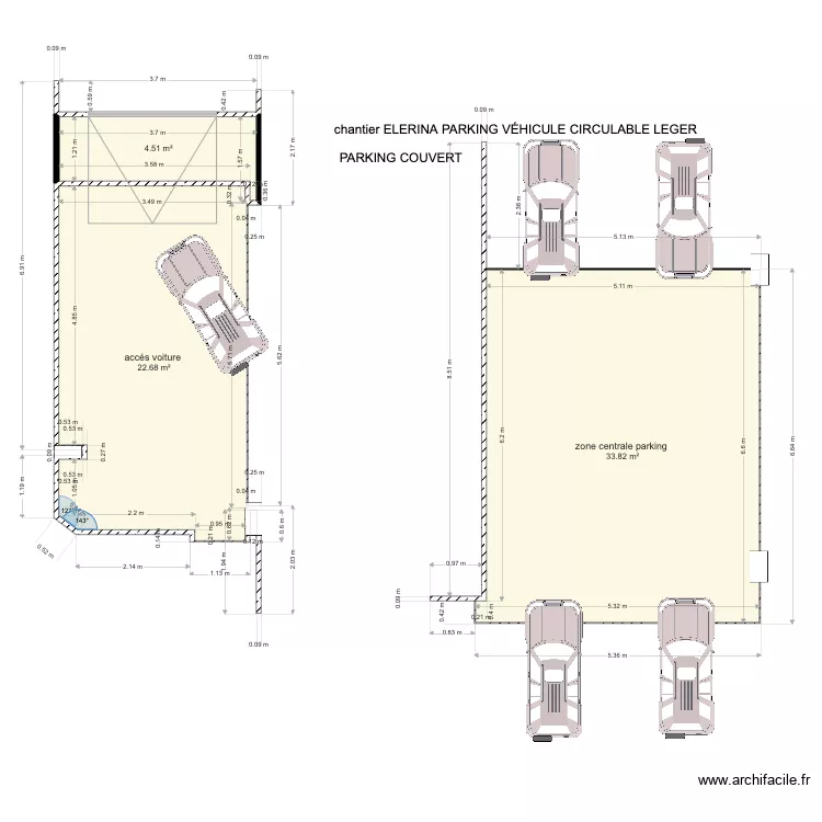 ELERINA  PARKING RDC. Plan de 