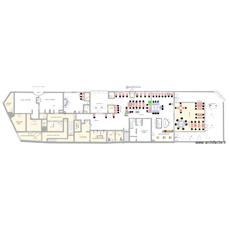 Plan de salle RDC au 20 Janvier 2021. Plan de 0 pièce et 0 m2