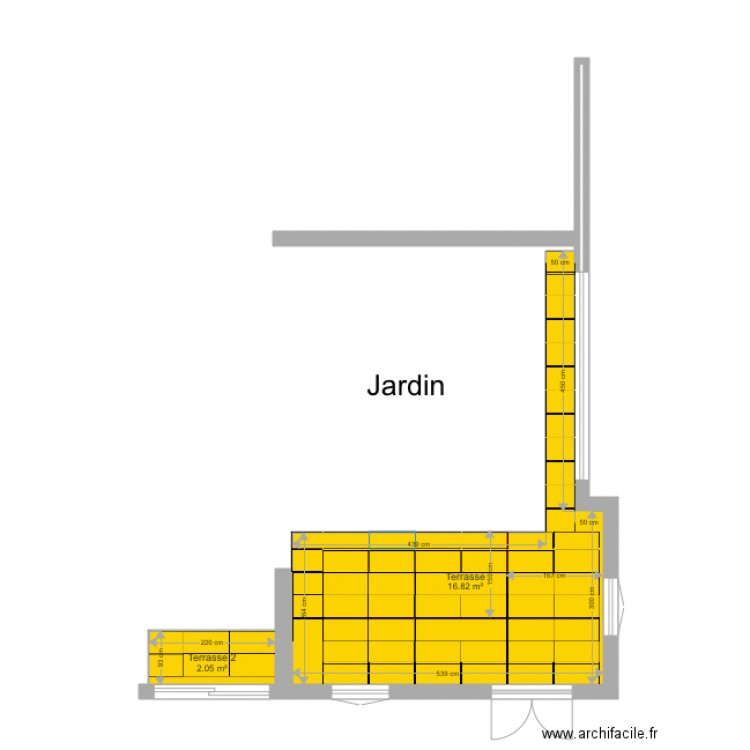 terrasse grès ceram. Plan de 0 pièce et 0 m2