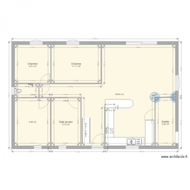 Plan Maison Caussols 104m2. Plan de 0 pièce et 0 m2