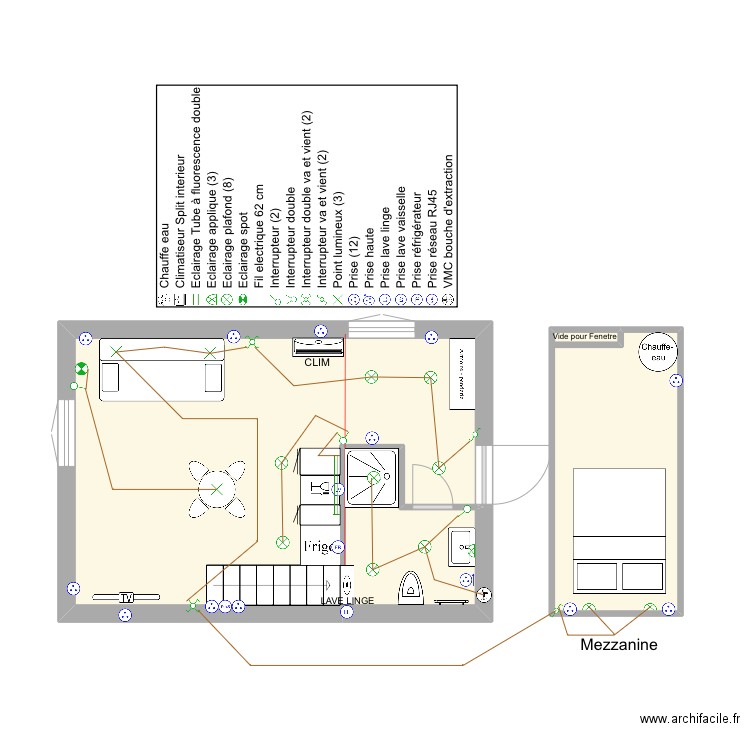 ALBAN STUDIO BOURGAREL electrique. Plan de 3 pièces et 31 m2