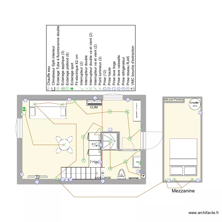 ALBAN STUDIO BOURGAREL electrique. Plan de 
