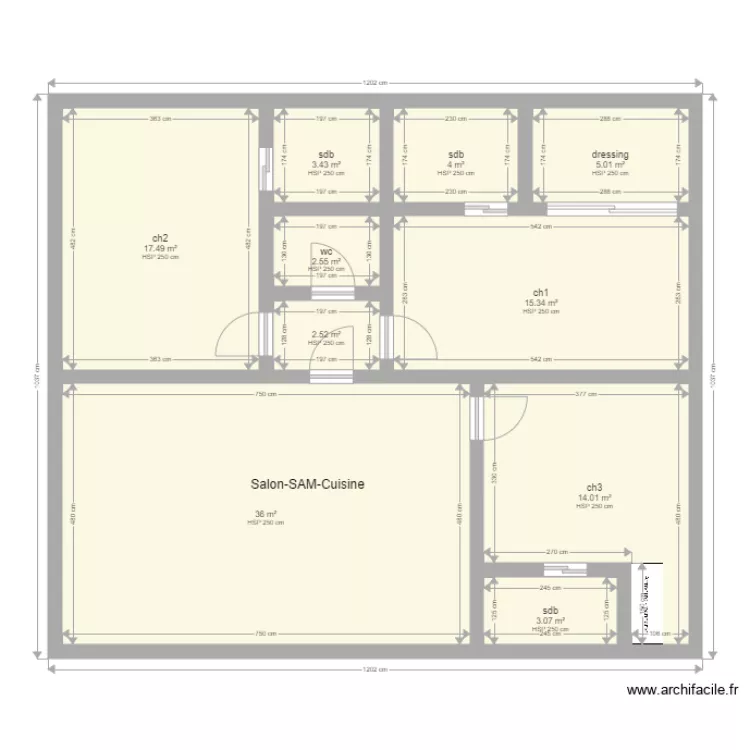 3ch 3sdb 4 conteneurs 40. Plan de 3ch 3sdb 4 conteneurs 40. Plan de