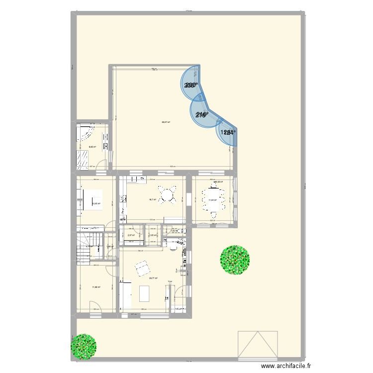 PECHOU V02. Plan de 13 pièces et 423 m2