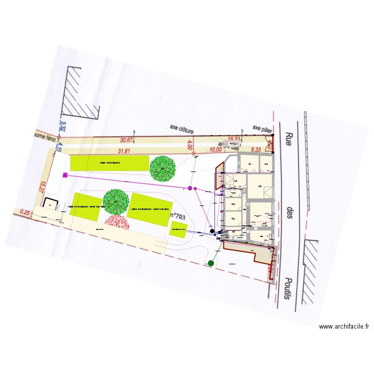 Projet ANC V2. Plan de 21 pièces et 269 m2