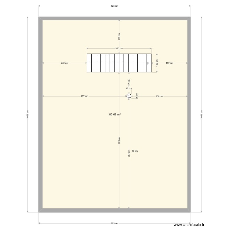Bureau Mornant R+1 Avt Projet. Plan de 1 pièce et 81 m2