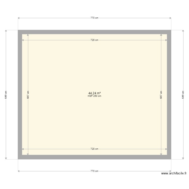 Maison 1 ile Yeu. Plan de 1 pièce et 44 m2