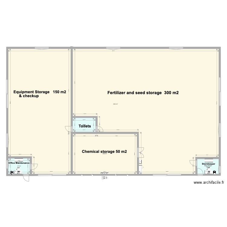 warehouse DIRPP 2. Plan de 5 pièces et 504 m2