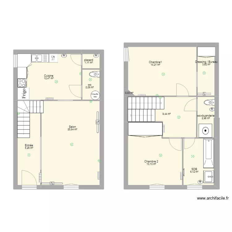 Maison Miradoux pour annonce. Plan de 