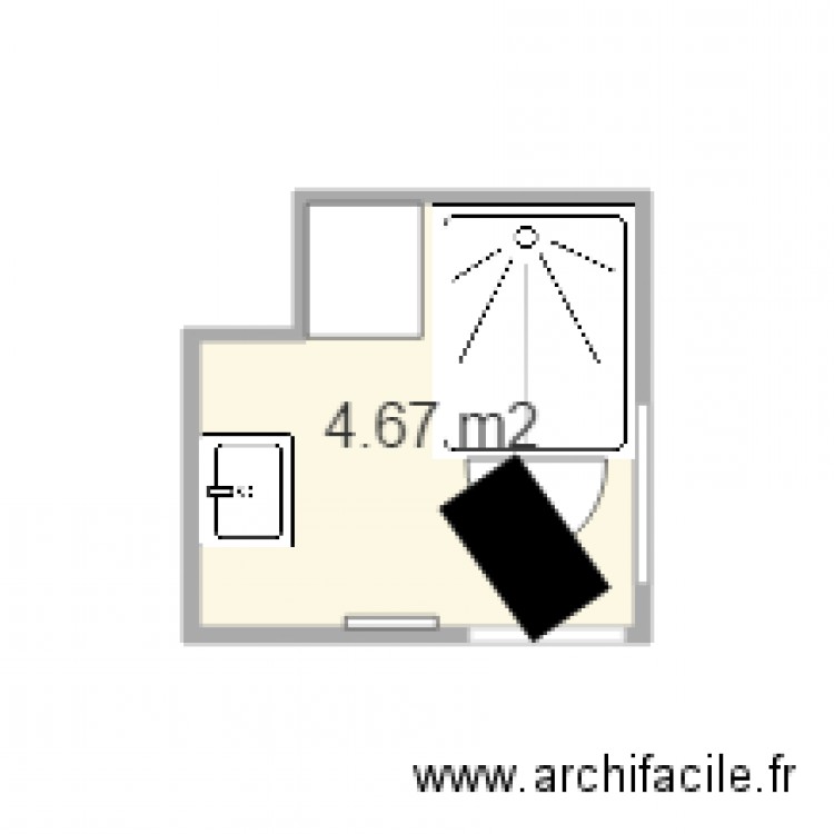 KahoulaSDB-option3. Plan de 1 pièce et 5 m2