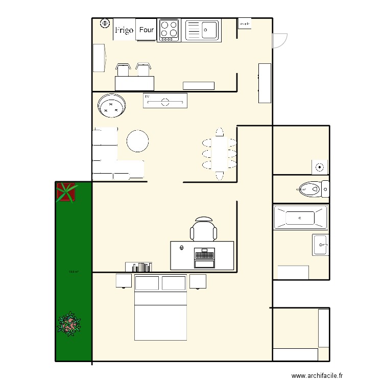 Appartement . Plan de 6 pièces et 245 m2