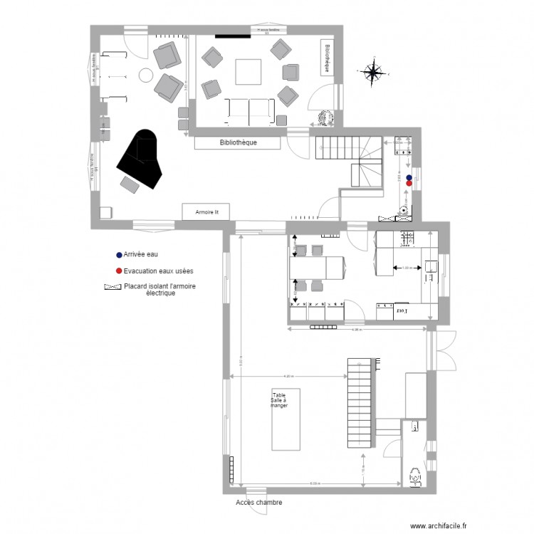 Plan aménagement salle salons cuisine buanderie 2. Plan de 0 pièce et 0 m2