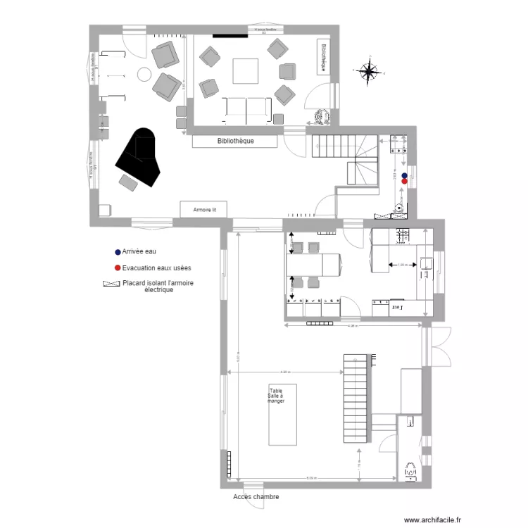 Plan am&eacute;nagement salle salons cuisine buanderie 2. Plan de 