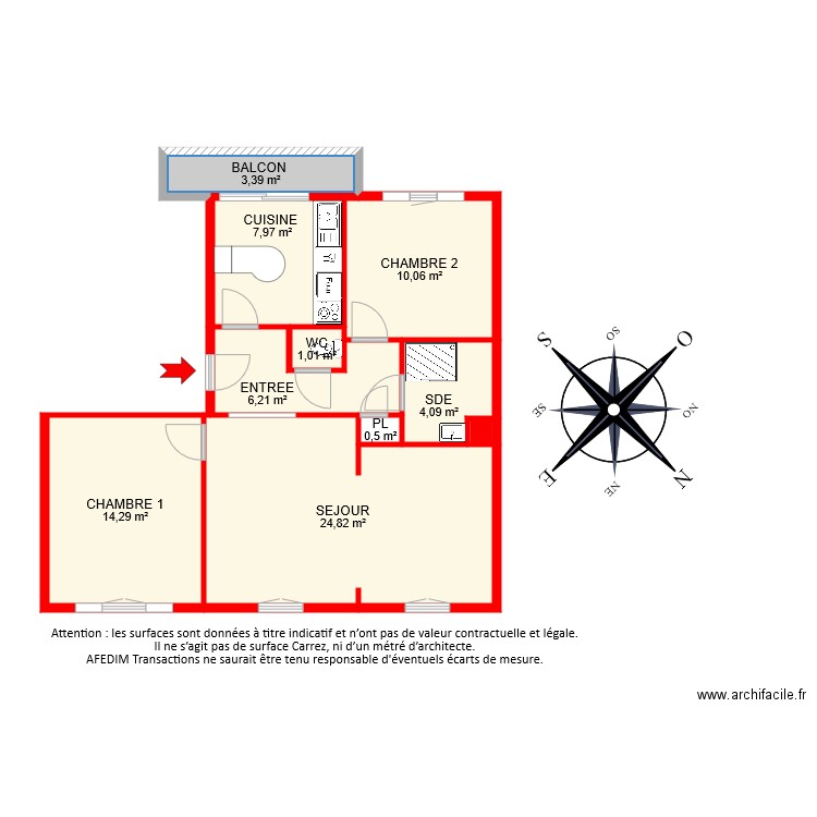 BI8744. Plan de 10 pièces et 73 m2