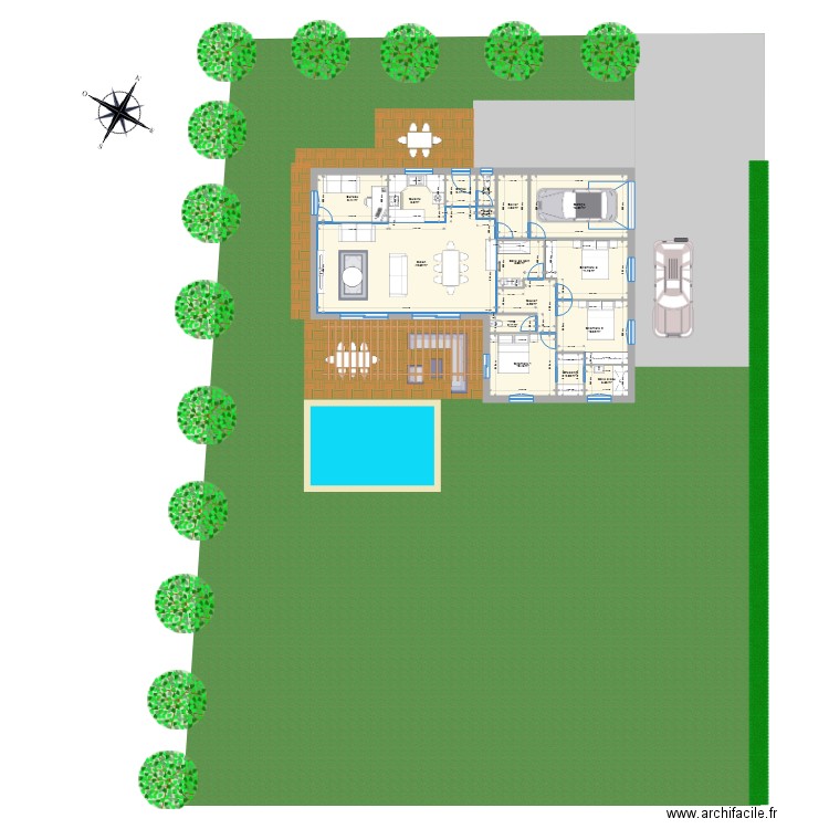 Projet CERANDON v4. Plan de 16 pièces et 134 m2