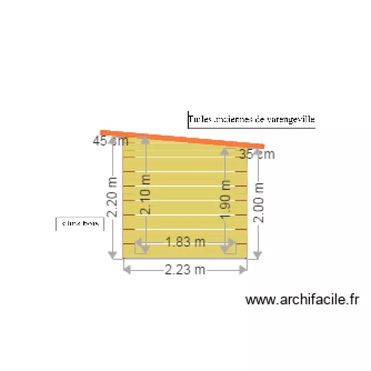 abri gite n2 pignon sud. Plan de 