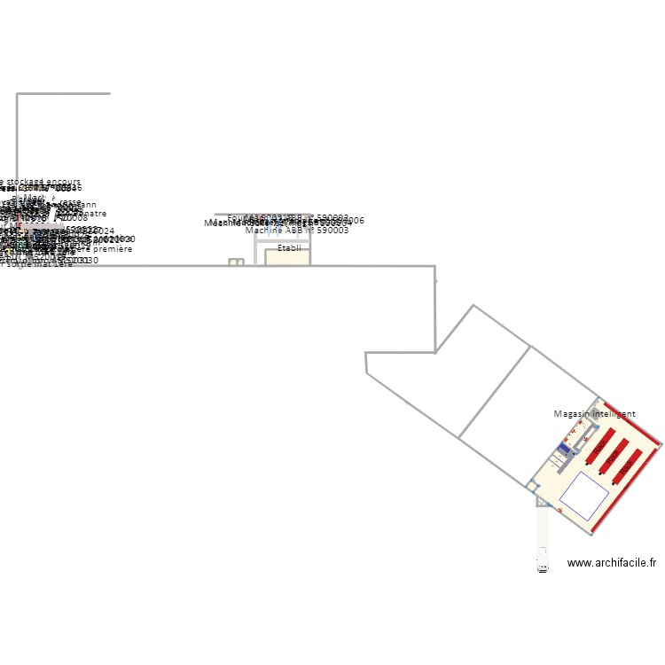 Implantation V4 AC Version 3. Plan de 7 pièces et 1211 m2