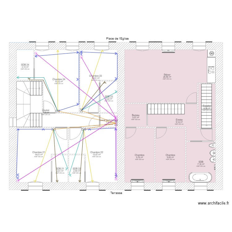 Etage 2 prises. Plan de 0 pièce et 0 m2