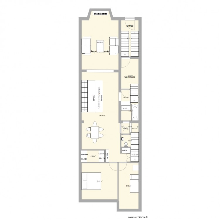 Marie José Rez new 2 chambres. Plan de 0 pièce et 0 m2