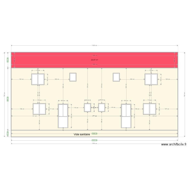 Maison Quissac façade sud. Plan de 0 pièce et 0 m2