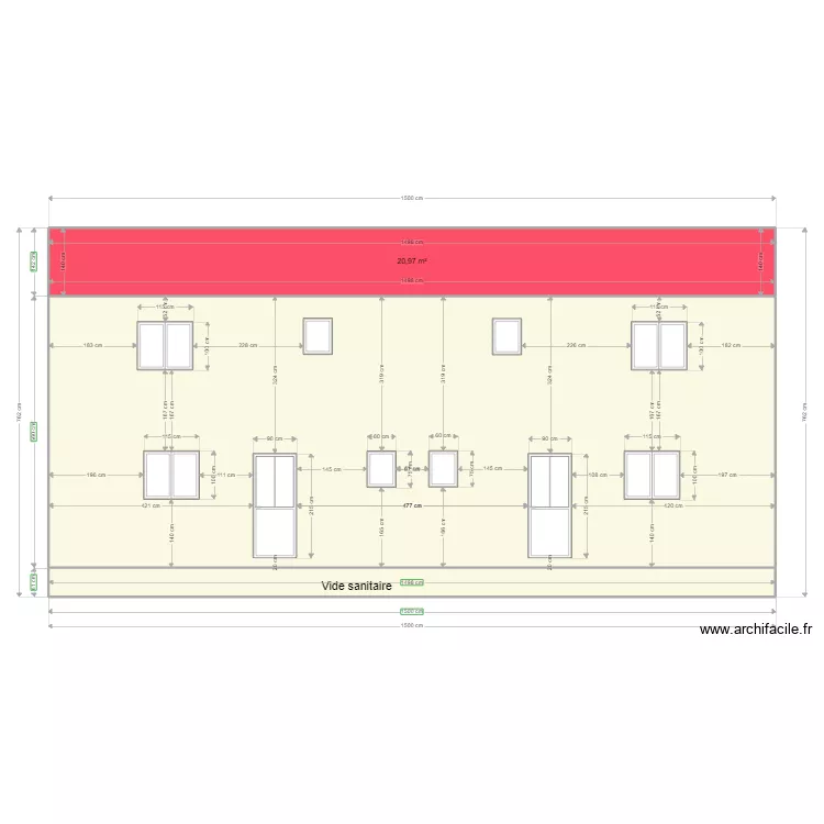 Maison Quissac fa&ccedil;ade sud. Plan de 