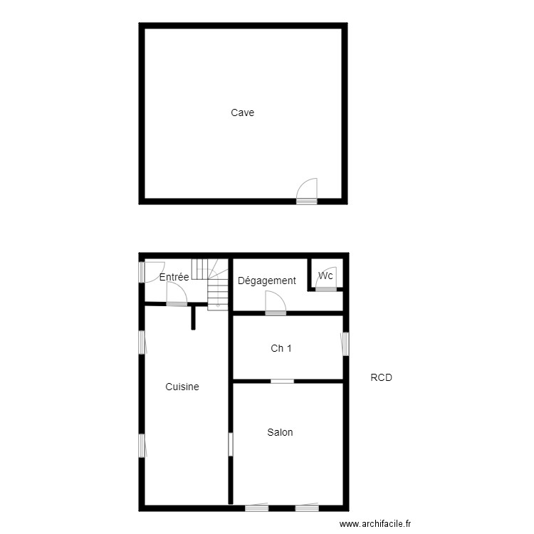 Croquis KLEIN Cave  Rdc. Plan de 0 pièce et 0 m2