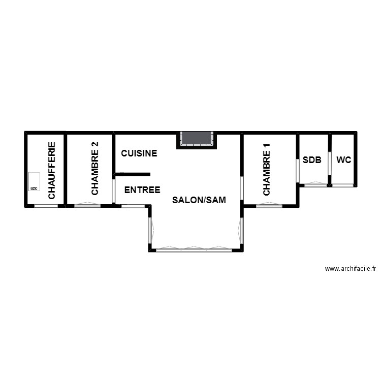 COSQUERIE. Plan de 1 pièce et 2 m2