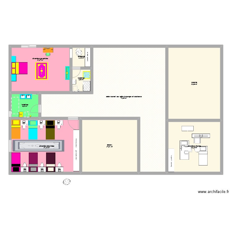 dar azza. Plan de 9 pièces et 235 m2