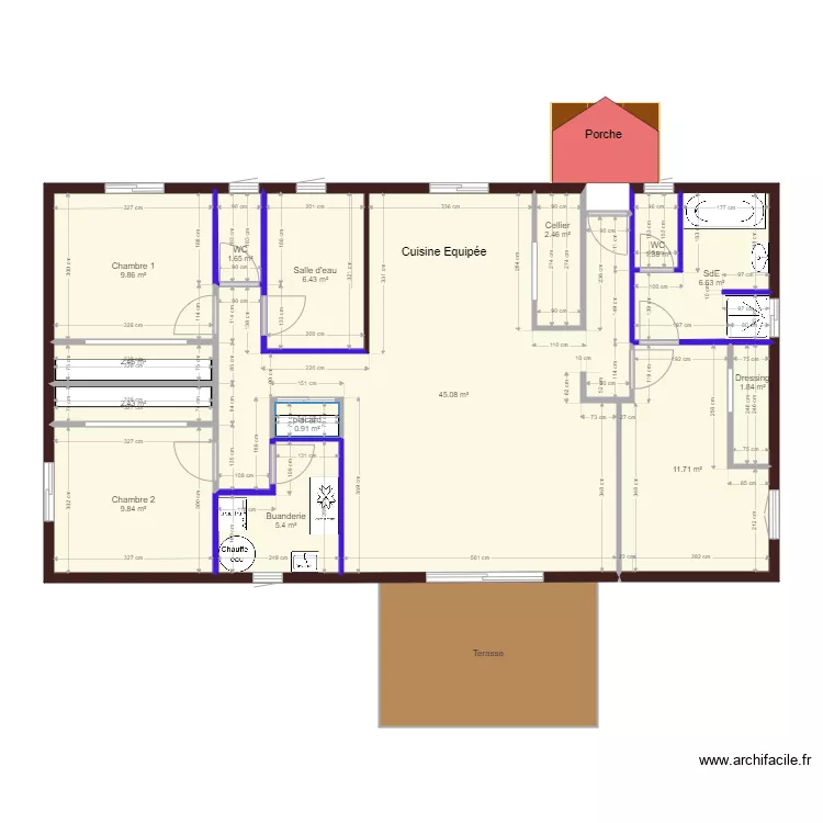 Cotation des pièces réactualisée Villa F4 Tito et Finau. Plan de Cotation des pièces réactualisée Villa F4 Tito et Finau. Plan de
