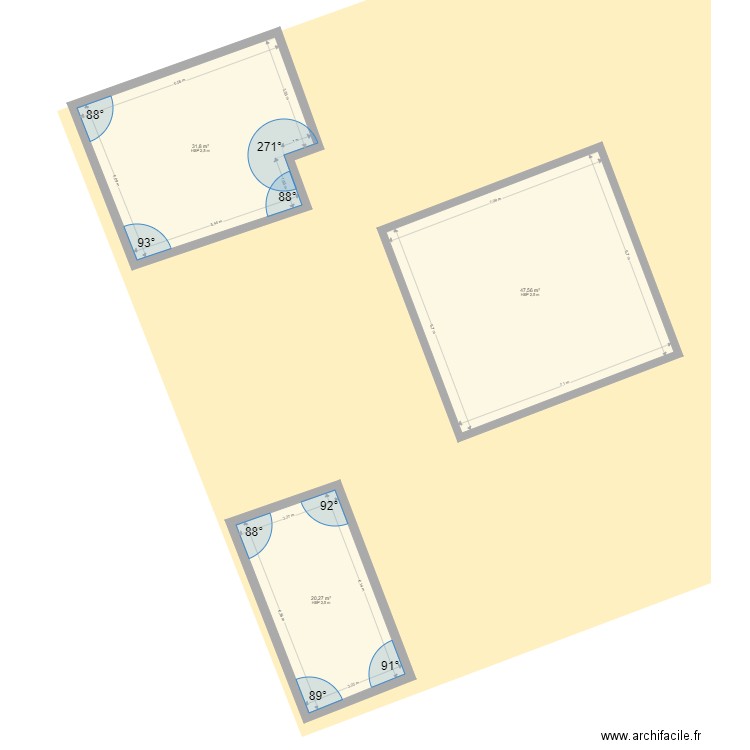 la teste. Plan de 6 pièces et 199 m2