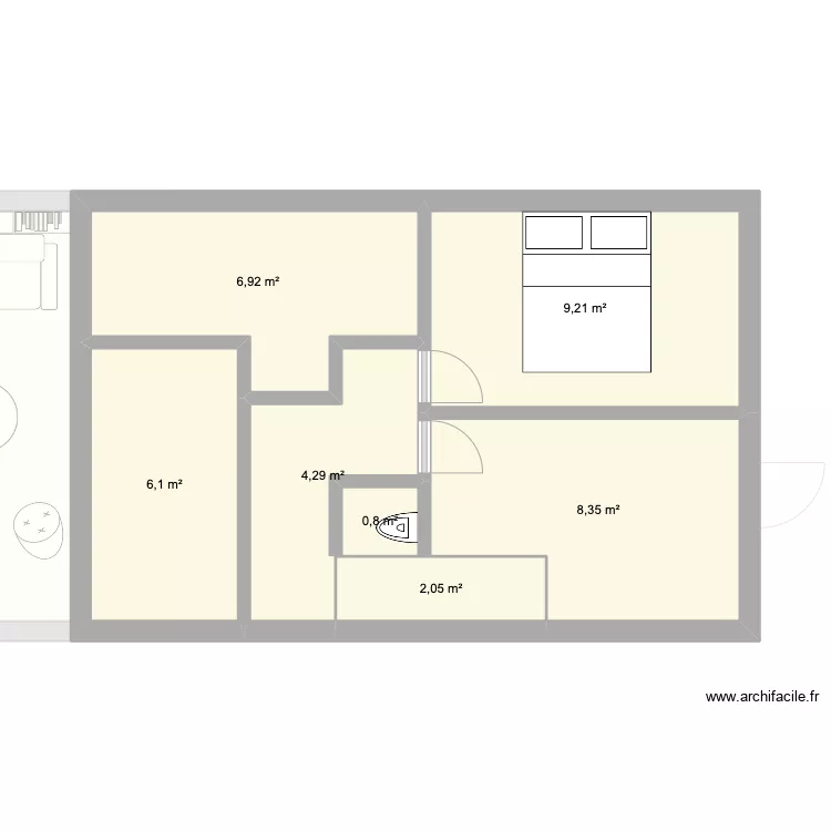 Nouvelle maison Marcq 48m2. Plan de 