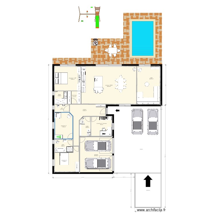 plan meublé juju. Plan de 16 pièces et 279 m2