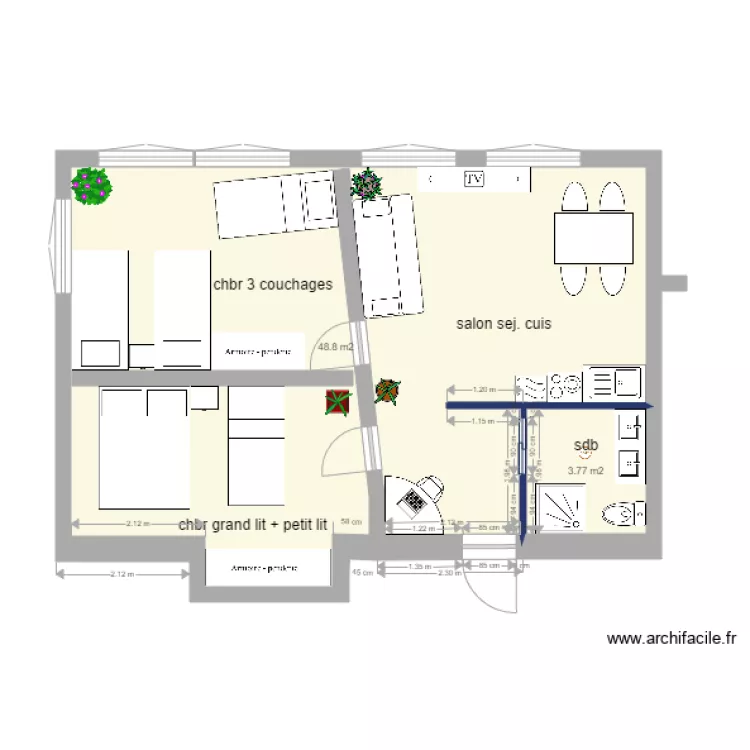 amazonia chambre 1 impots 7 couchages. Plan de 