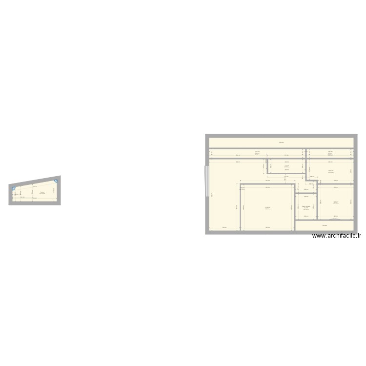 Triple pp 125m2. Plan de 36 pièces et 372 m2