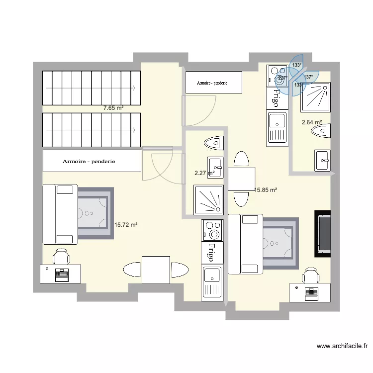 DALU RDC studios FG. Plan de 